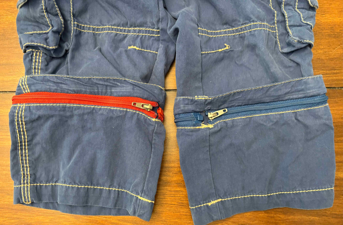 #197 Mini Boden Boys Size 2 Blue Convertible Cargo Pants