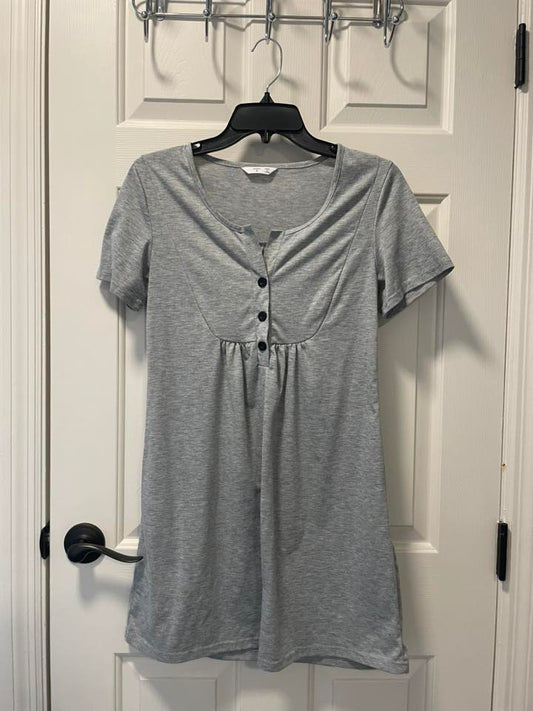 #215 Gray Short Sleeved Nursing/Maternity Dress Women's Size XS/S