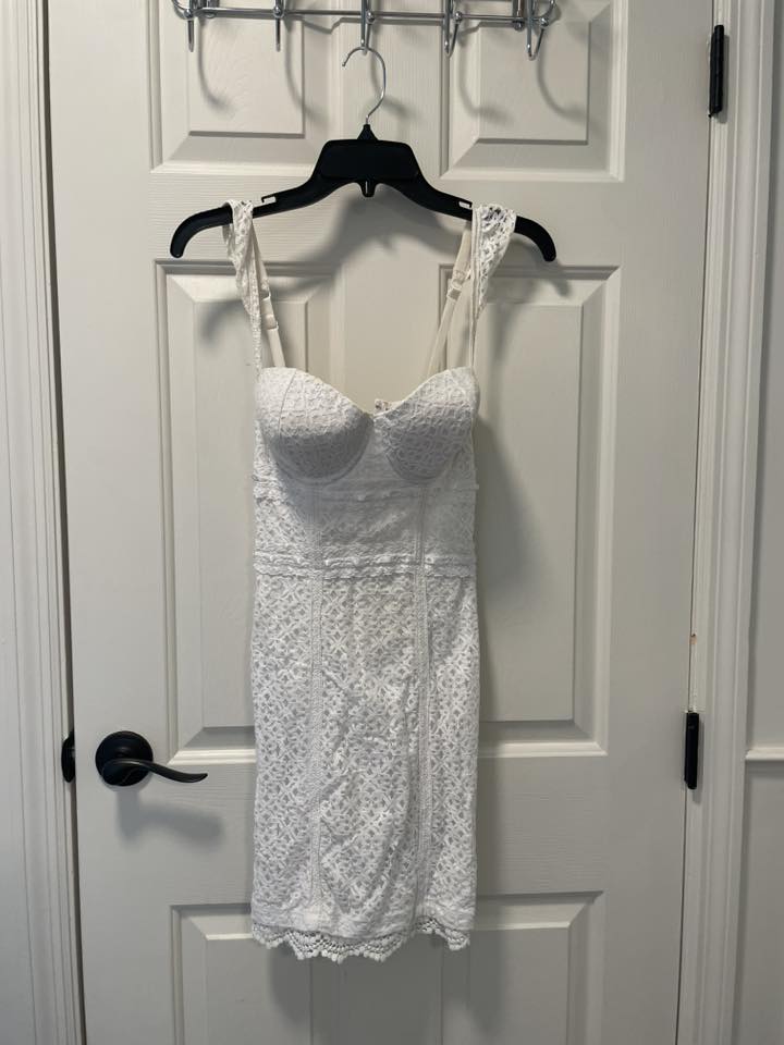 Guess White Lace Bustier Dress Women's Size 4