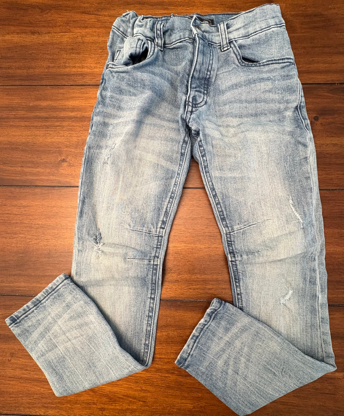 #197 Treasure & Bond Boys Size 8 Light Wash Denim Distressed Jeans