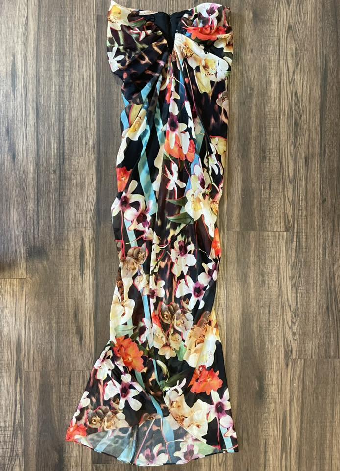 Guess Marciano Black Floral Tube Dress Women's Size 2