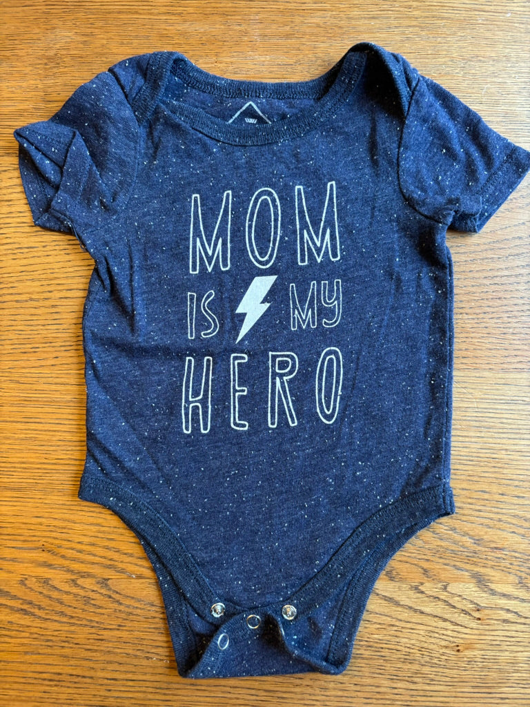 45236 (Kenwood) // Mom Is My Hero 3-6M short sleeve onesie