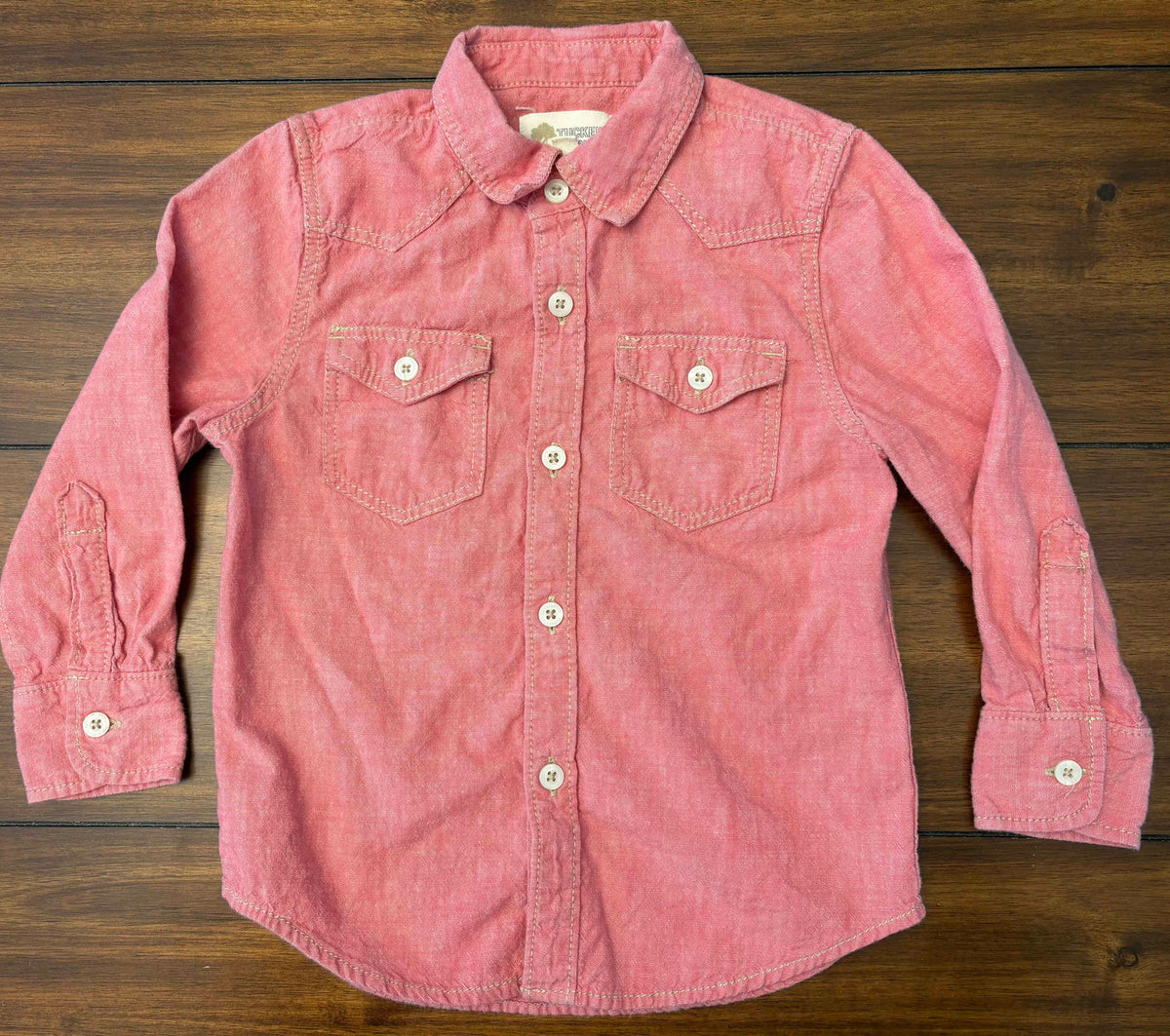 #197 Tucker & Tate Boys Size 3 Red Long Sleeve Button Down Shirt