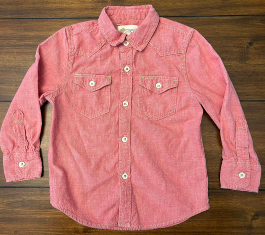 #197 Tucker & Tate Boys Size 3 Red Long Sleeve Button Down Shirt