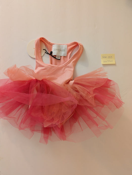 Seller 97, I Love Plum Pink Tutu, baby girl size 3-6mo (item 203)