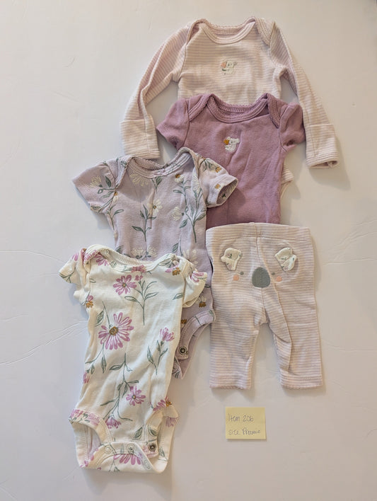Seller 97, Carter's Purple Koala Set, baby girl size Preemie (item 206)