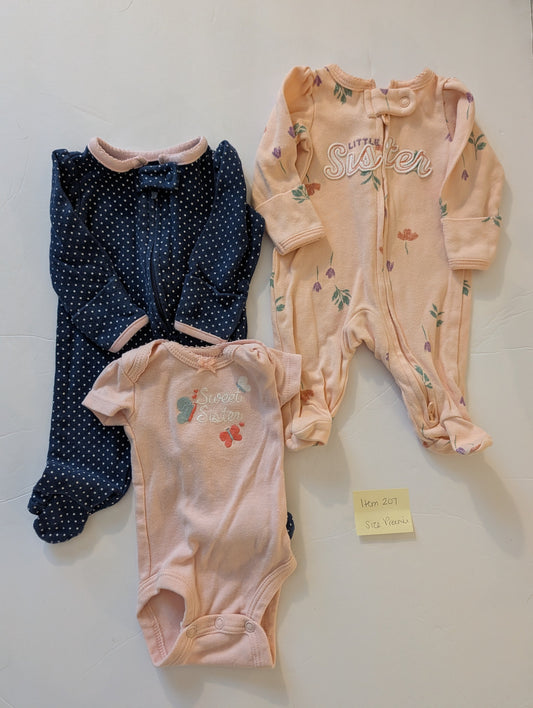 Seller 97, Carter's Little Sister Bundle, baby girl size Preemie (item 207)