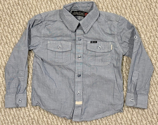 #197 Sovereign Code Boys Size 3 Blue Long Sleeve Button Down Dress Shirt