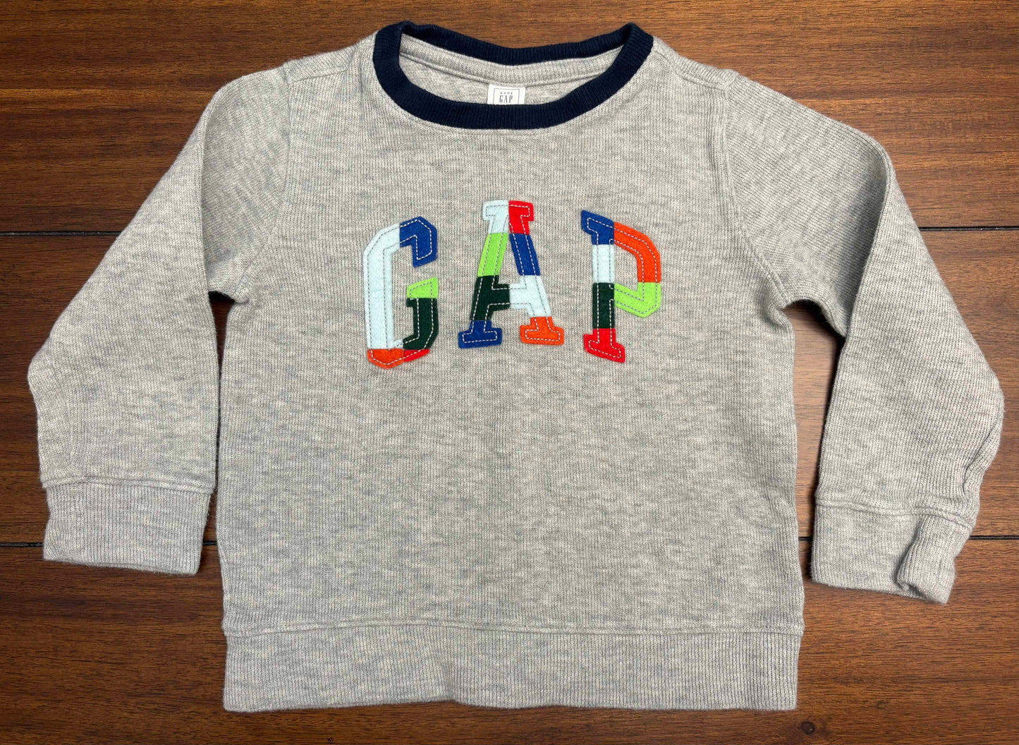 Seller #210 Baby Gap Boys Size 4 Gray GAP Logo Embroidered Long Sleeve Thermal Top