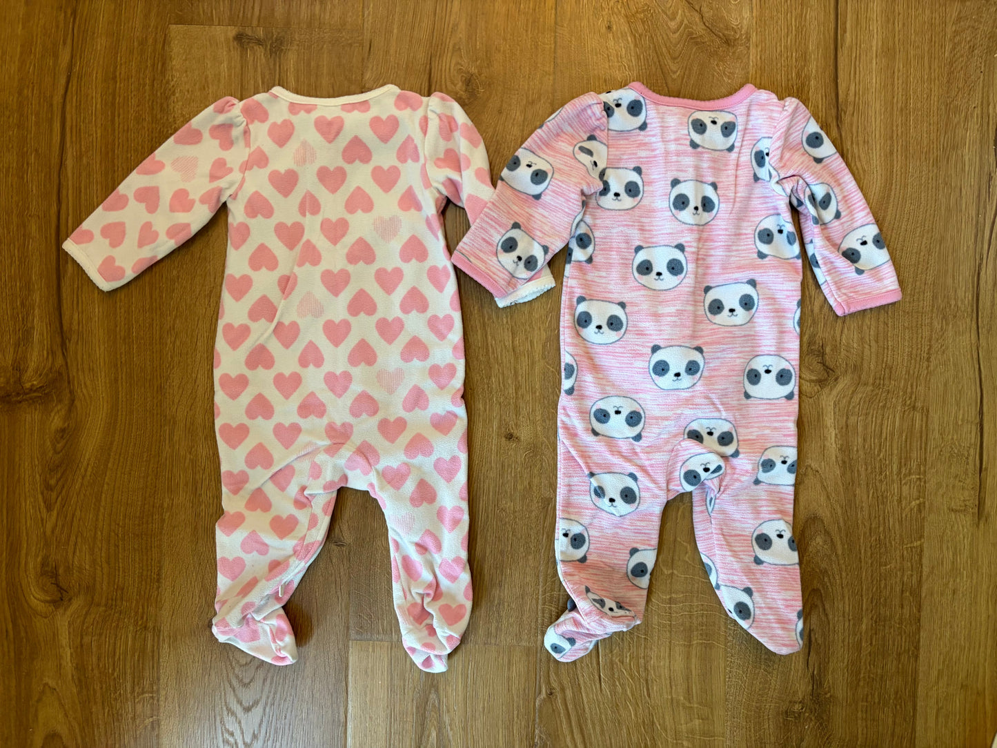 #6 - Carters Girls Fleece Footed PJs - 3-6 months