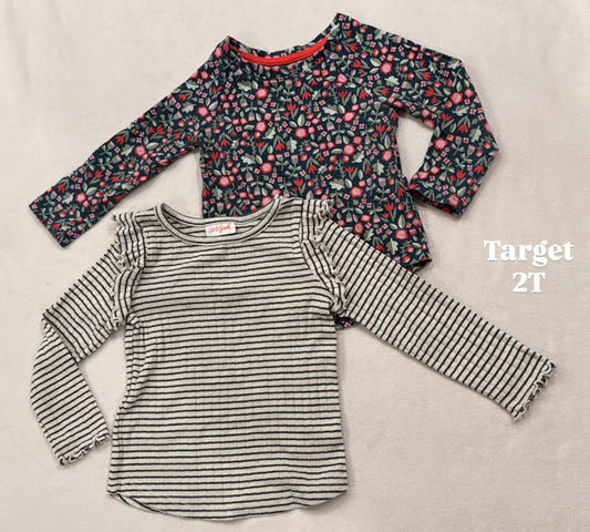 #145 Cat & Jack set of 2 shirts Girls 2T EUC