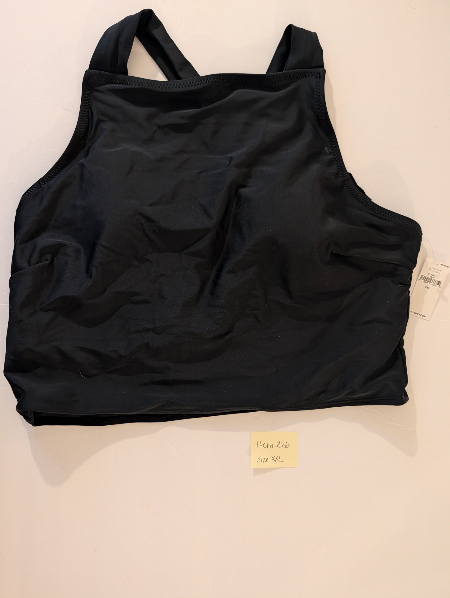 Seller 97, Old Navy Black Criss Cross Swim Top, Women's size XXL NWT (item 226)