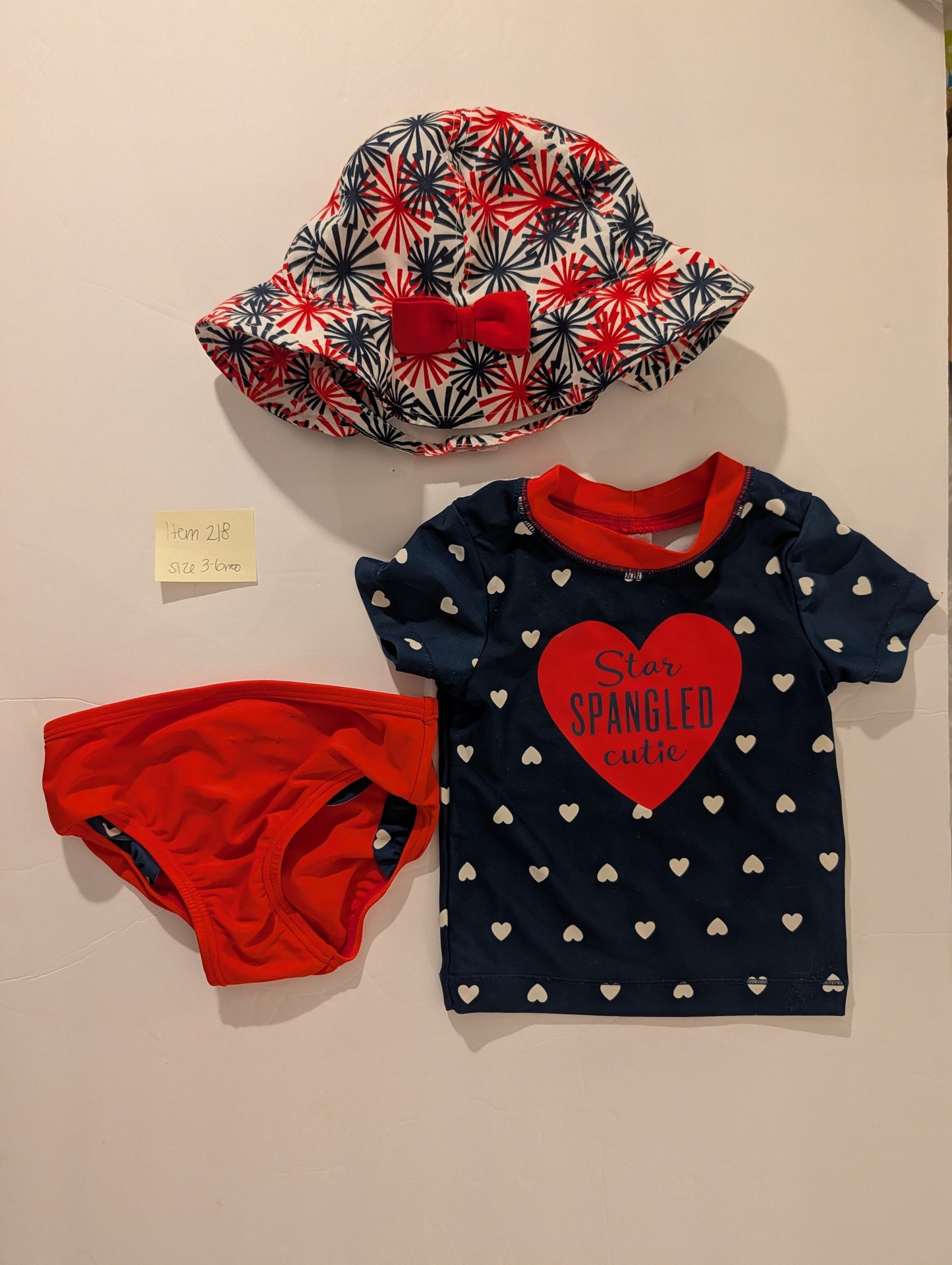 *Reduced* Seller 97, Carter's Star Spangled Cutie Swimsuit, baby girl size 6mo (item 218)