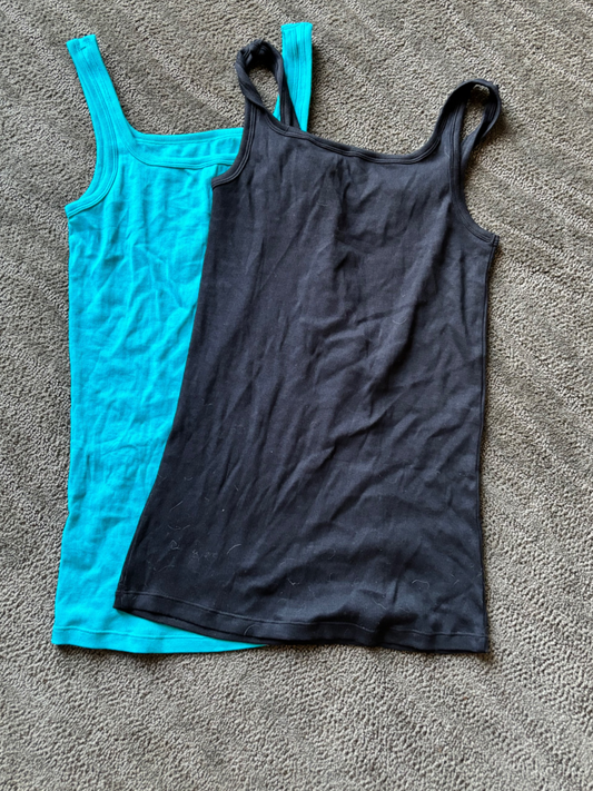 REDUCED Set of two wife beater style tank tops fits like M