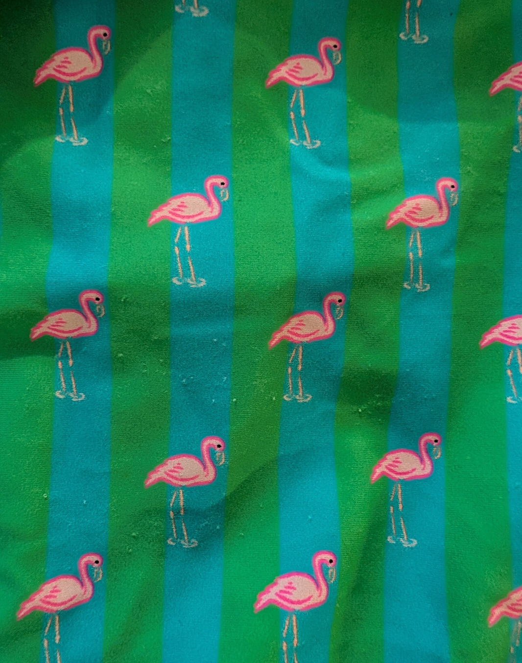 Seller 97, Euffle Butts Green & Aqua w/Flamingos Swimsuit, baby girl, size 3-6mo (item 219)