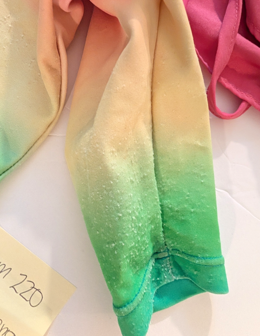 Seller 97, Ruffle Butts Neon Ombre Swimsuit w/Sun Hat, baby, size 3-6mo (item 220)