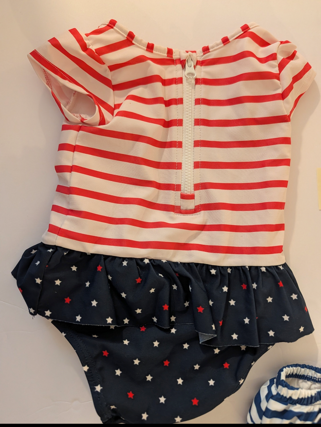 Seller 97 Baby Gap Red, White & Blue Striped Swimsuit & Swim Diaper Cover (NWOT), baby size 0-6mo (item 222)