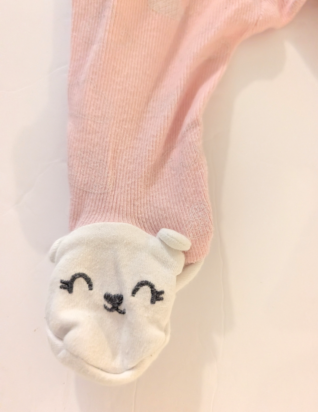 Seller 97, Carter's Pink Waffle Zip Footed PJs, baby size 3mo (item 229)