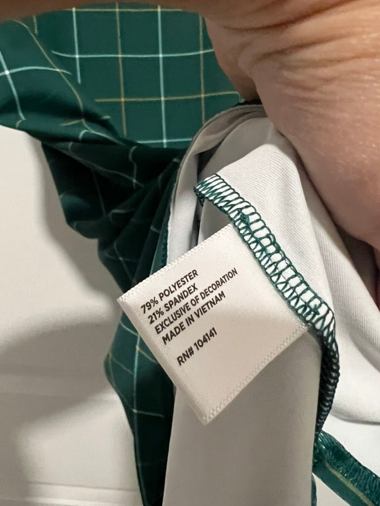 Seller #76 - Walter Hagen Womens P11 Sleeveless Golf Polo Forest Green Plaid Medium NWT $60