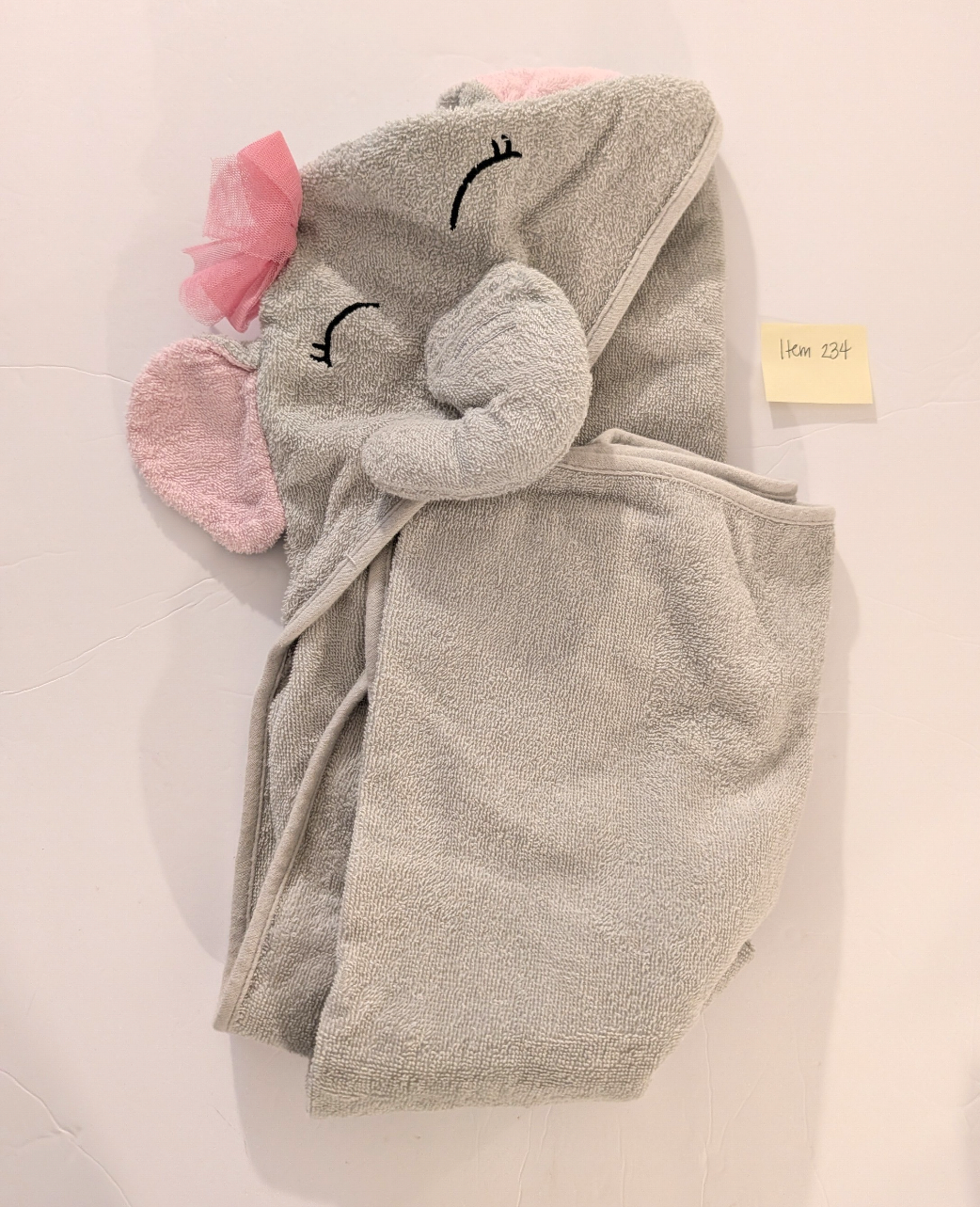 *Reduced* Seller 97, Carter's Elephant Towel w/Bow, baby (item 234)