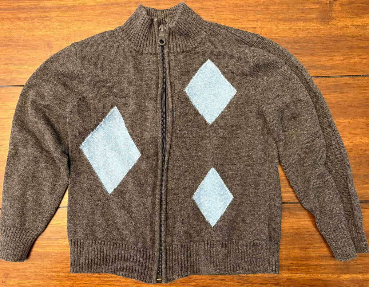 #197 Did Too Boys	Size 3 Gray Zipper Cardigan