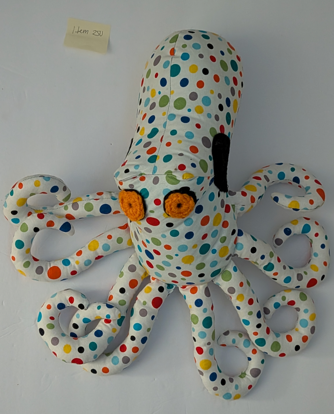 Seller 97, Multi Color Polka Dot Octopus Stuffie (item 250)