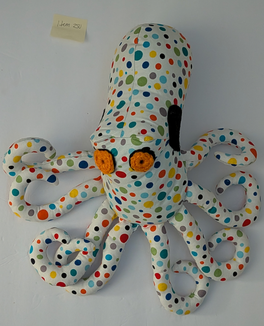 Seller 97, Multi Color Polka Dot Octopus Stuffie (item 250)