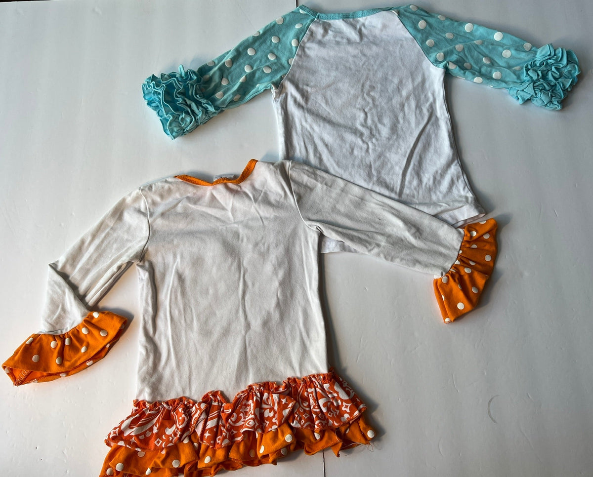 #141 Girls 4T Holiday Shirt Bundle Ghost, pumpkin and Turkey Little Miss Thankful