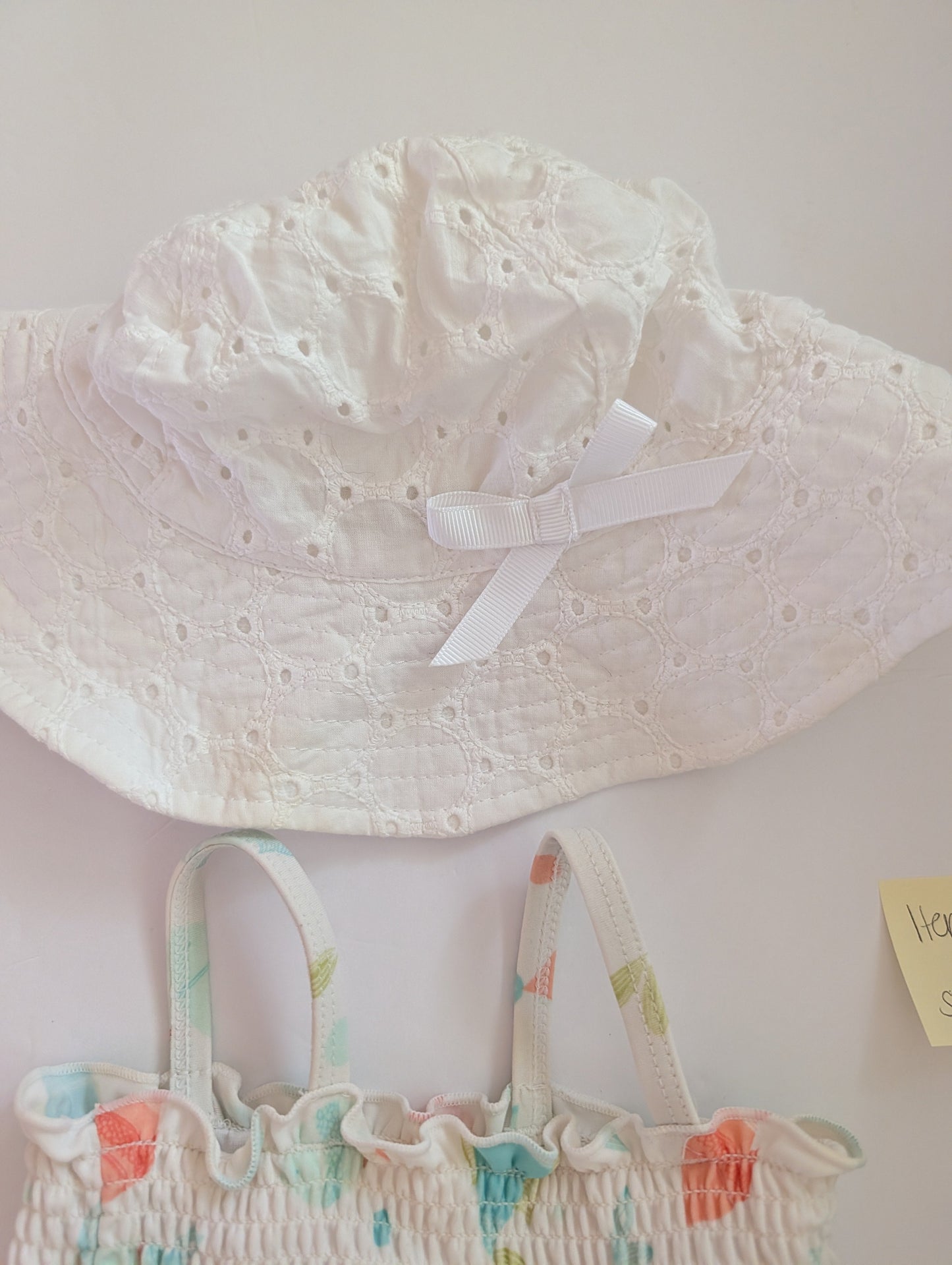 Seller 97, Janie and Jack Fish One Piece w/Ruffles & Sun Hat, size 6-12mo (item 252)