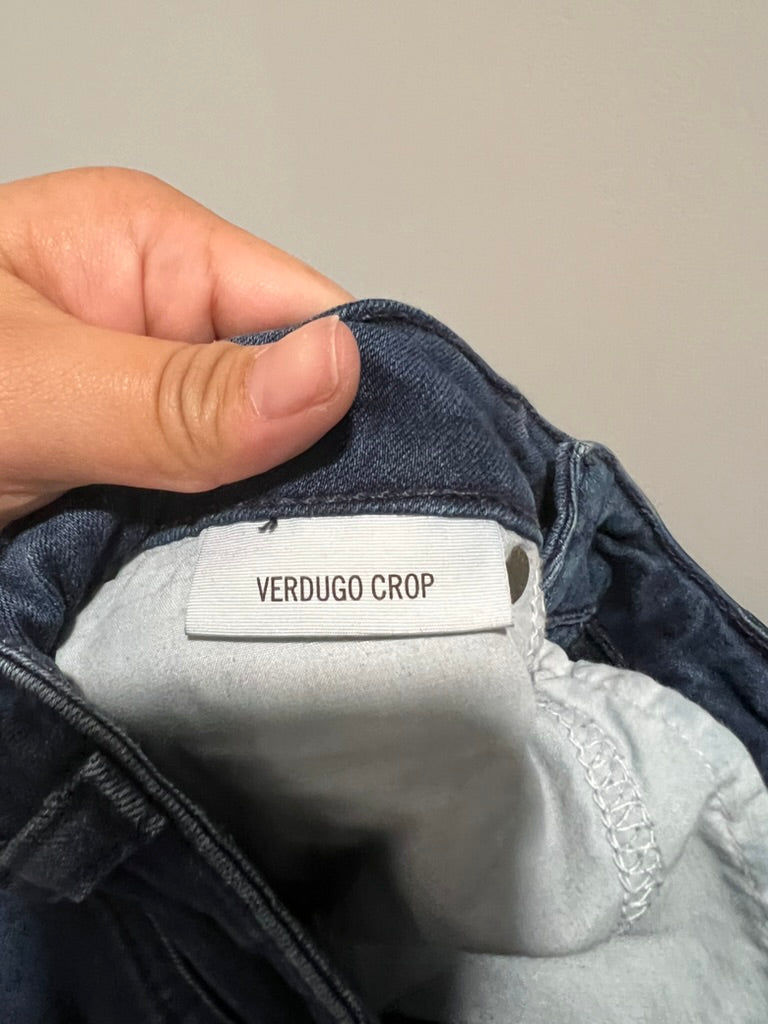 Seller #76 - PAIGE Jeans Women's Size 27 Verdugo Crop Dark Blue Distressed Denim