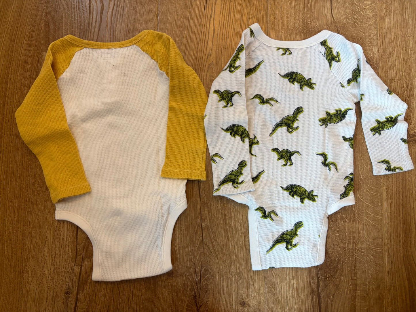 #6 - Old Navy Boys Waffle Long-Sleeved Onesies - 12-18 months