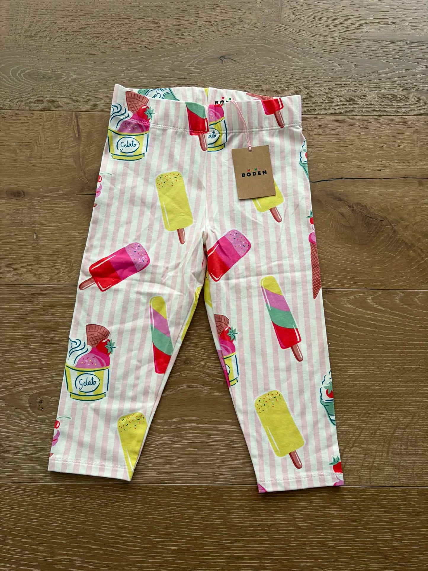 #196 NWT Mini Boden Girls Size 6/7 Gelato Popsicles Ice Cream Capri Leggings