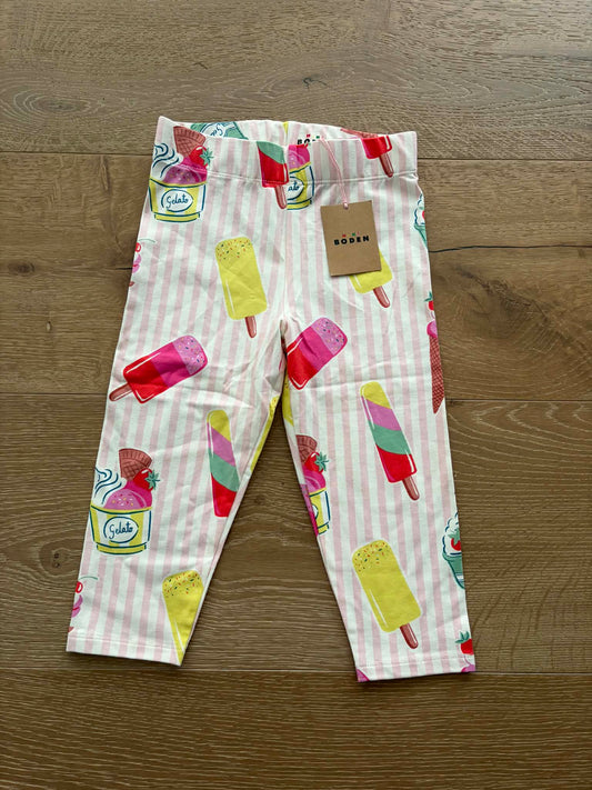 #196 NWT Mini Boden Girls Size 6/7 Gelato Popsicles Ice Cream Capri Leggings