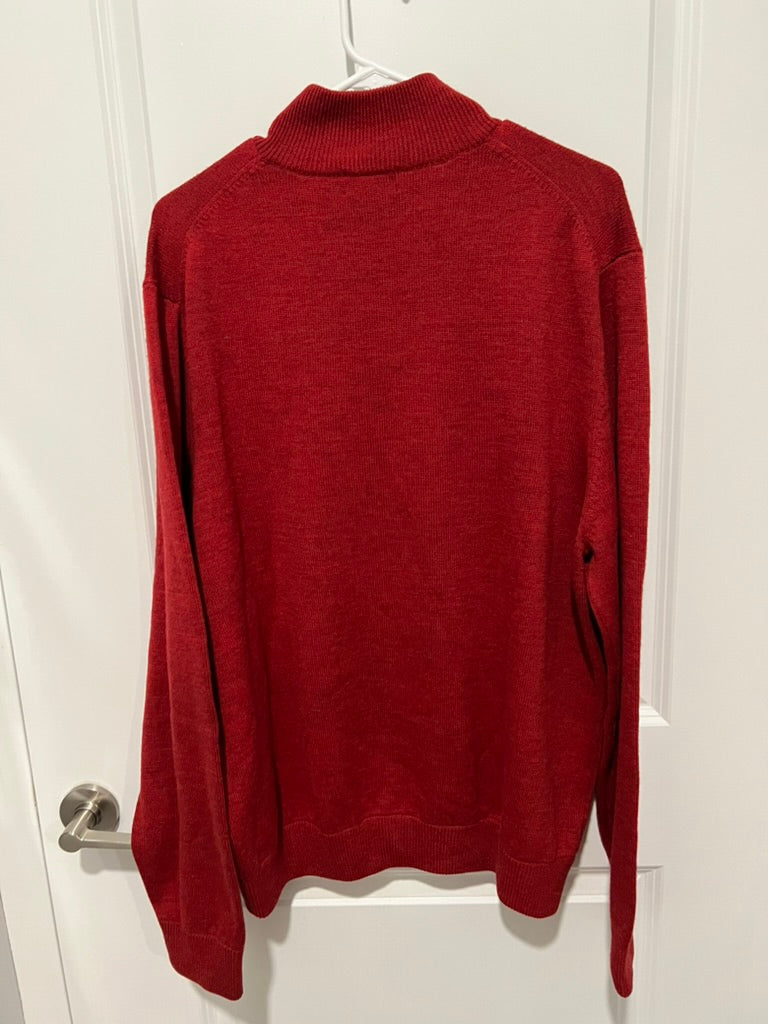 Seller #76 - Brooks Brothers Zip Up Sweater - 100% Merino Wool - Red - Size XL