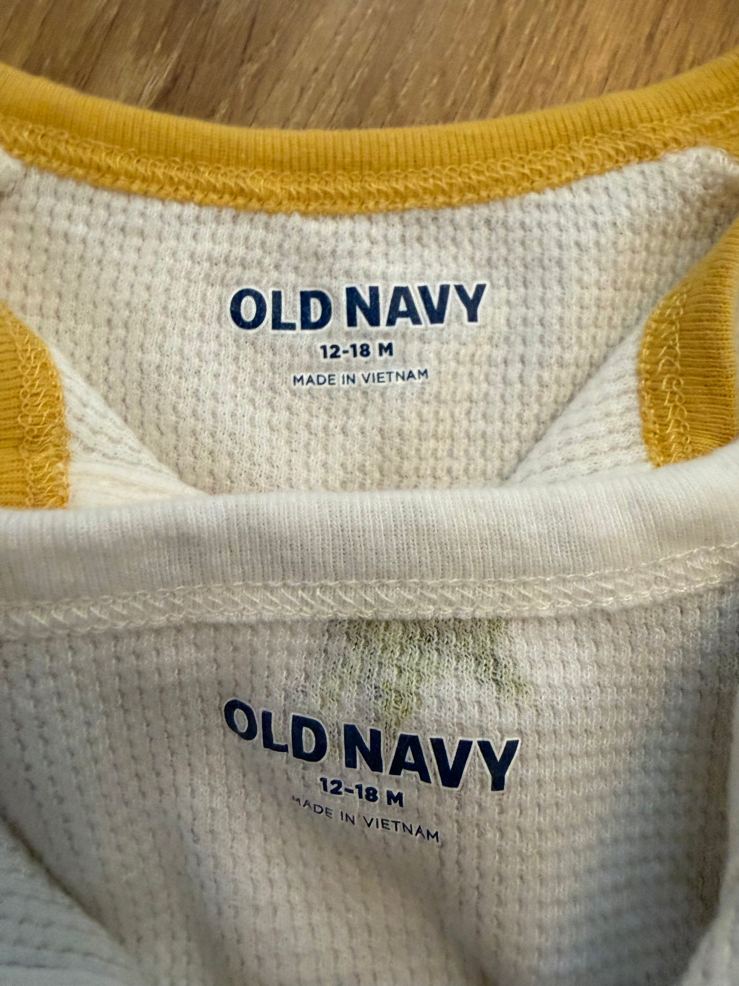 #6 - Old Navy Boys Waffle Long-Sleeved Onesies - 12-18 months