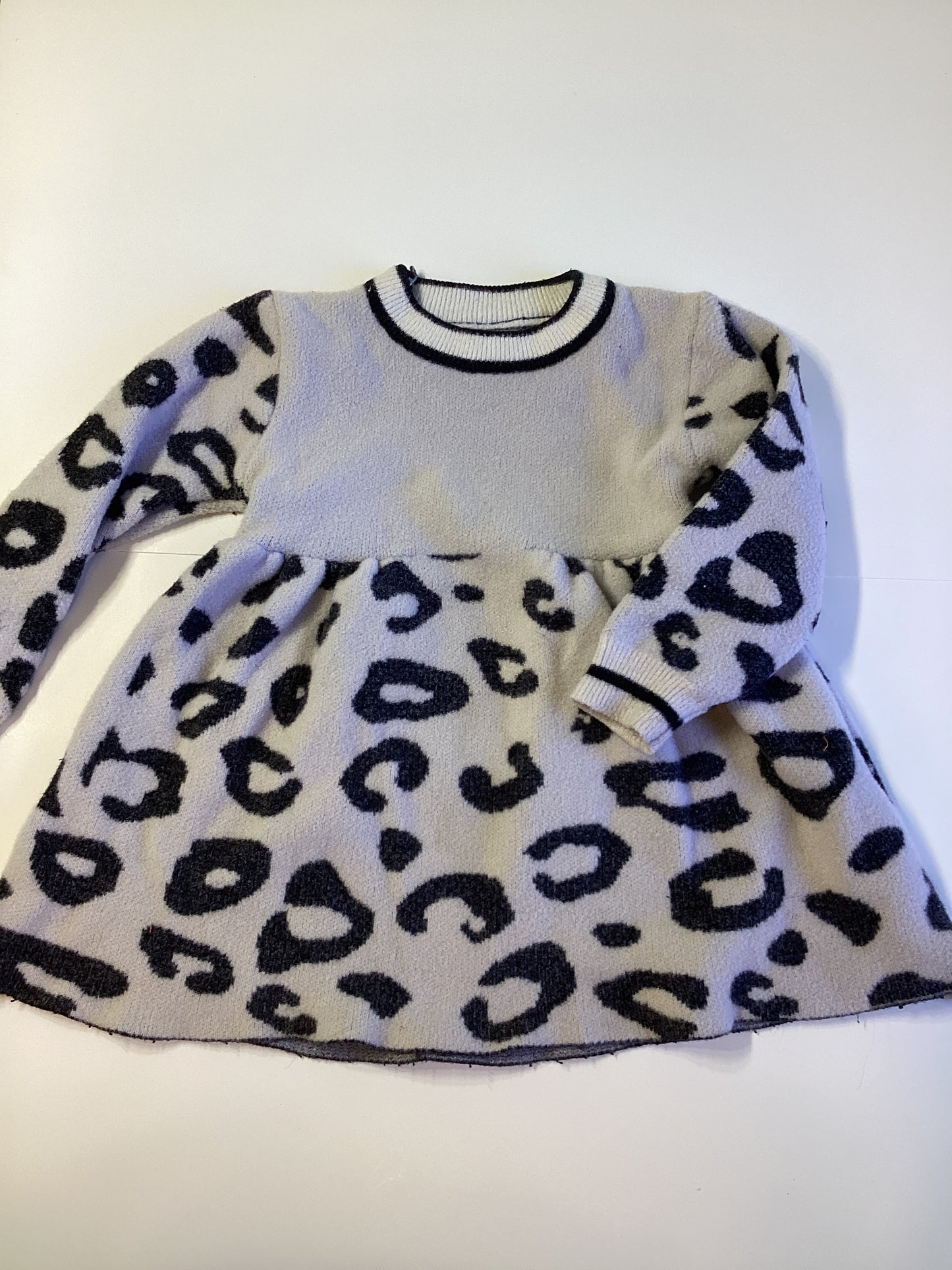 #129 3T leopard sweater dress