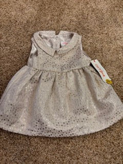 #47 girls 6-9mo gold dress, cat and jack, new with tags