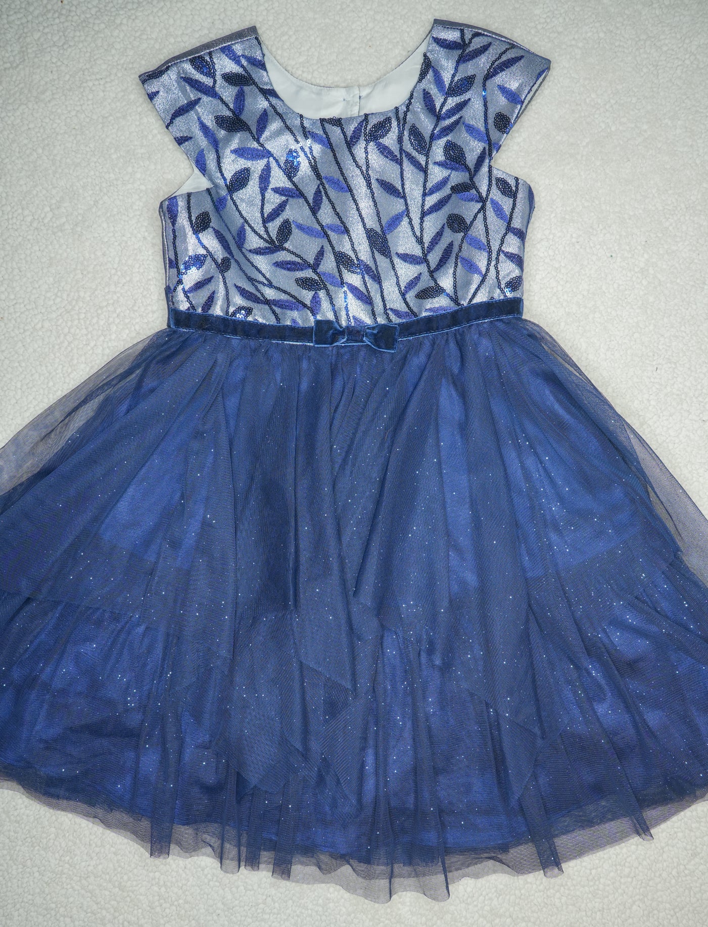 #31 Girls' Navy Sparkly Party Dress, Size 6