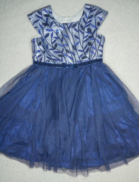 #31 Girls' Navy Sparkly Party Dress, Size 6