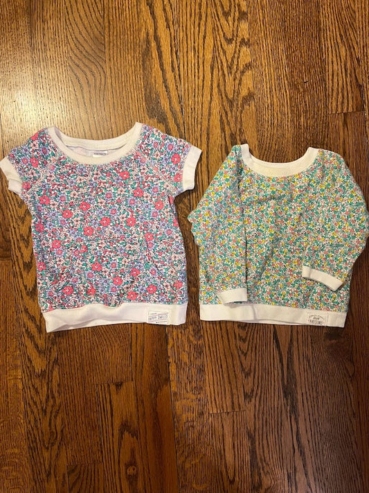 Carters baby girl size 6m spring sweaters. long sleeve and short sleeve