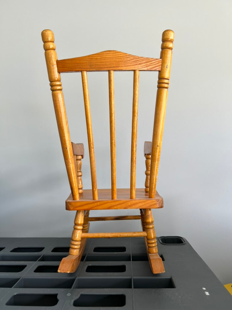 Seller #76 - Small Solid Wood Rocking Chair Dolls Woodwork Puppets Plush Toys