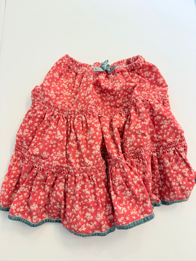 (#25) mini boden | VGUC | 5-6y | red floral long skirt | 45227