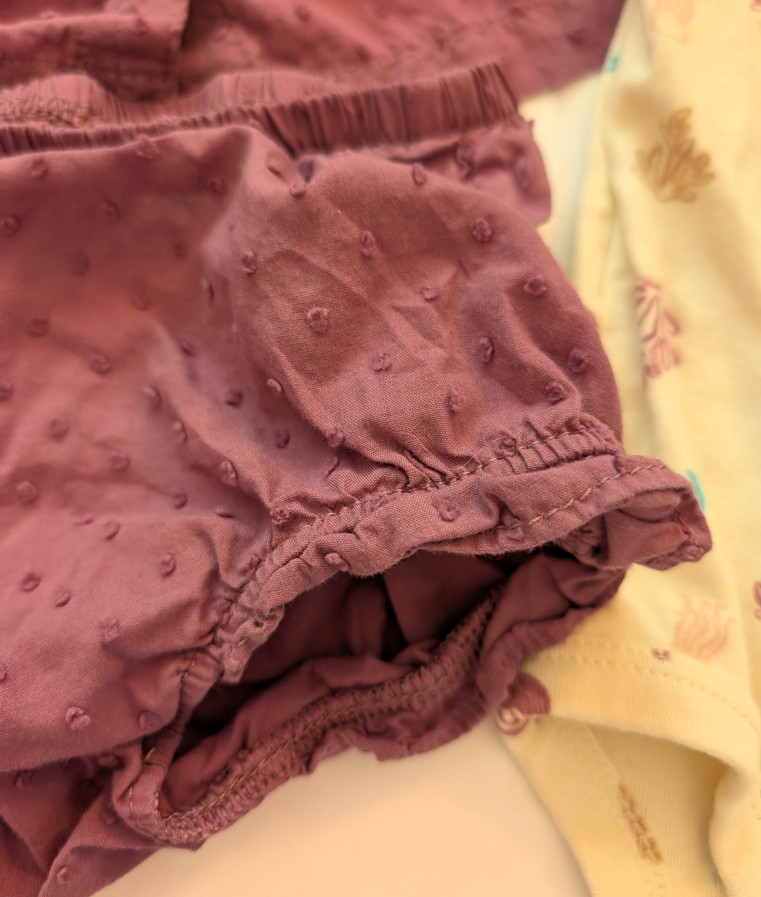 Seller 97, Carter's Purple Sleeveless w/Ruffle Set & Seahorse Onesie, baby size 6mo (item 263)