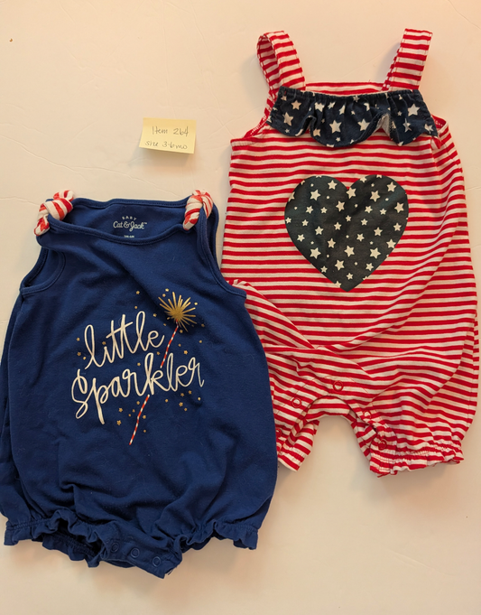 Seller 97, Cat & Jack Red White & Blue Bubbles, baby size 3-6mo (item 264)