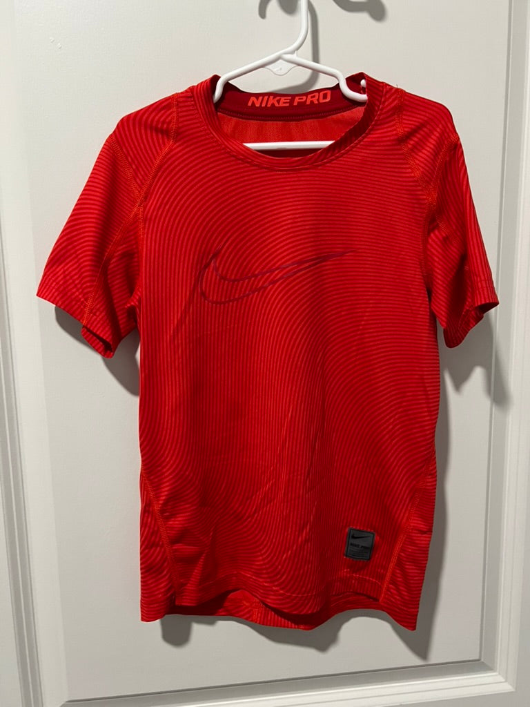 Seller #76 - Nike Pro Boy's Cool Fitted Allover Print Training Shirt Red XS