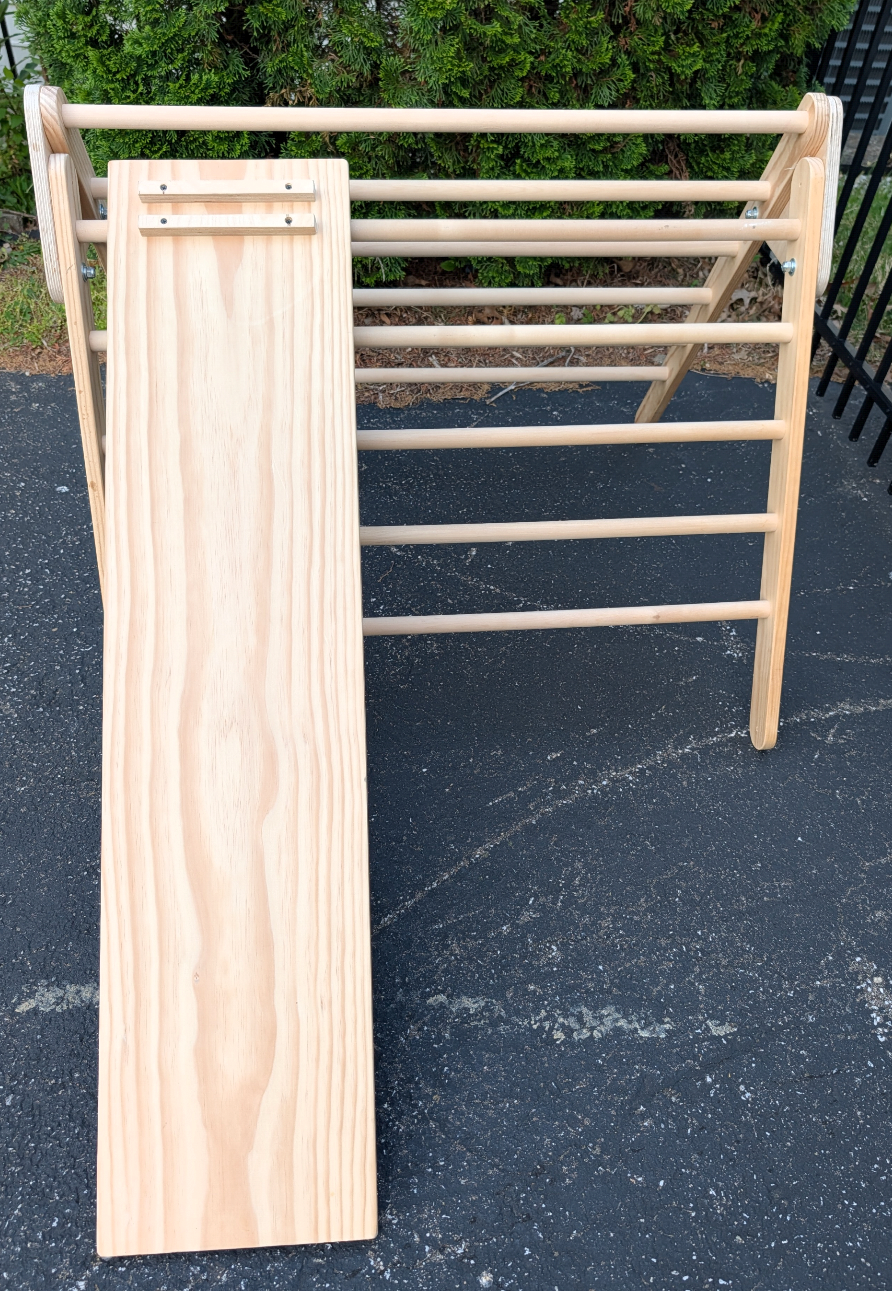 Seller 97, Wood Pikler Triangle w/Climbing Board/Slide NWOT
