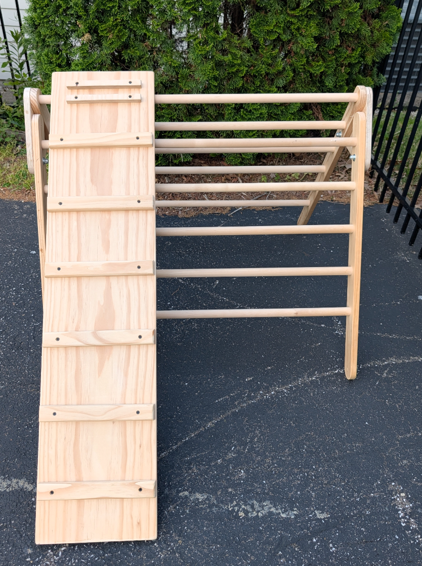 Seller 97, Wood Pikler Triangle w/Climbing Board/Slide NWOT