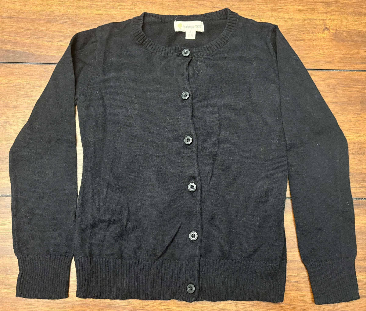 #197 Tucker & Tate Girls Size 3 Black Button Down Cardigan