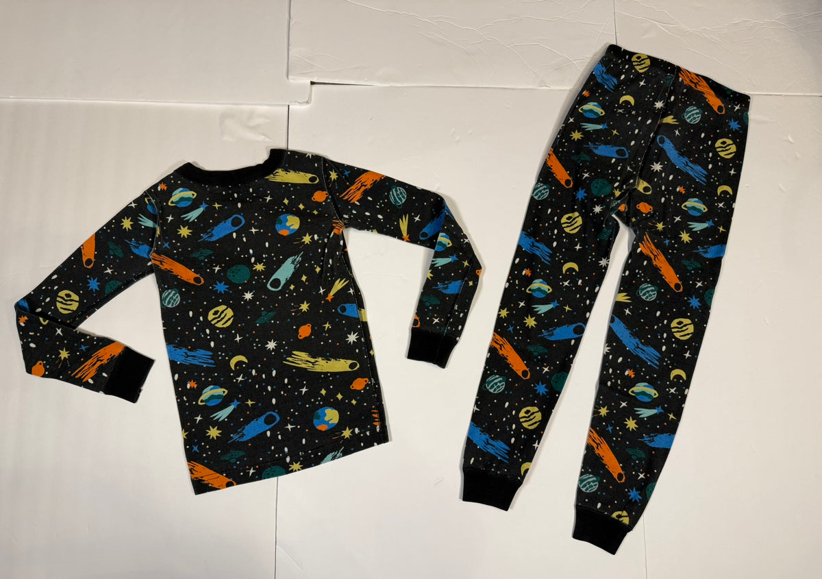 #141 Unisex 6-7 (120) Hanna Andersson Space Long Sleeve Pajamas