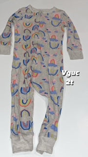 Old Navy 2t footless two way zip pajamas